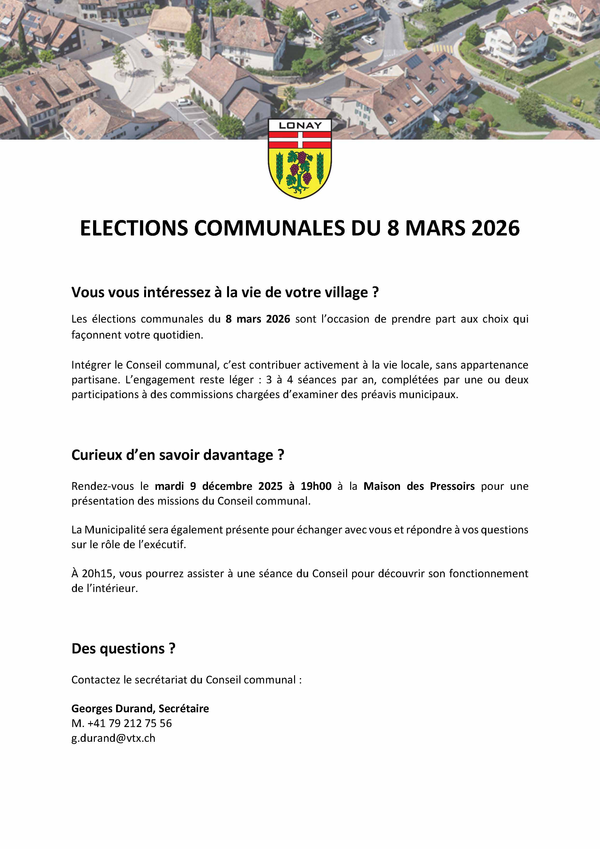 Flyer Elections communales 2026